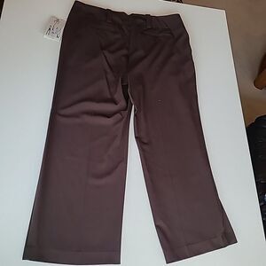 Nine And Co Women's Pants Size 14 Brown Wide Legs Stretch